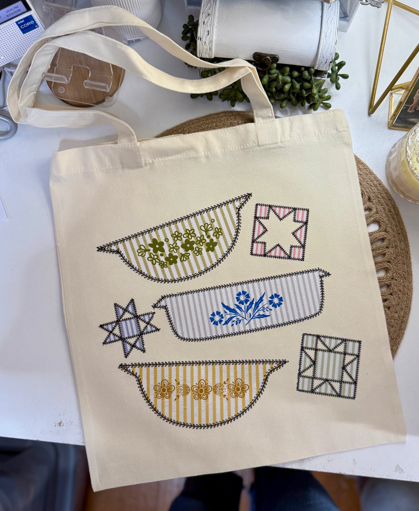 Vintage Kitchen Dish Canvas Bag