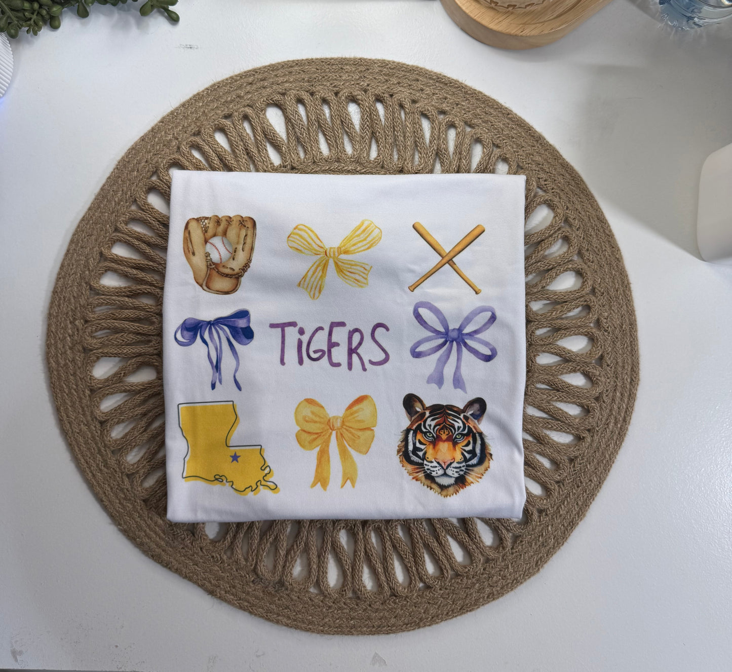 Tigers Baseball Bow Tee