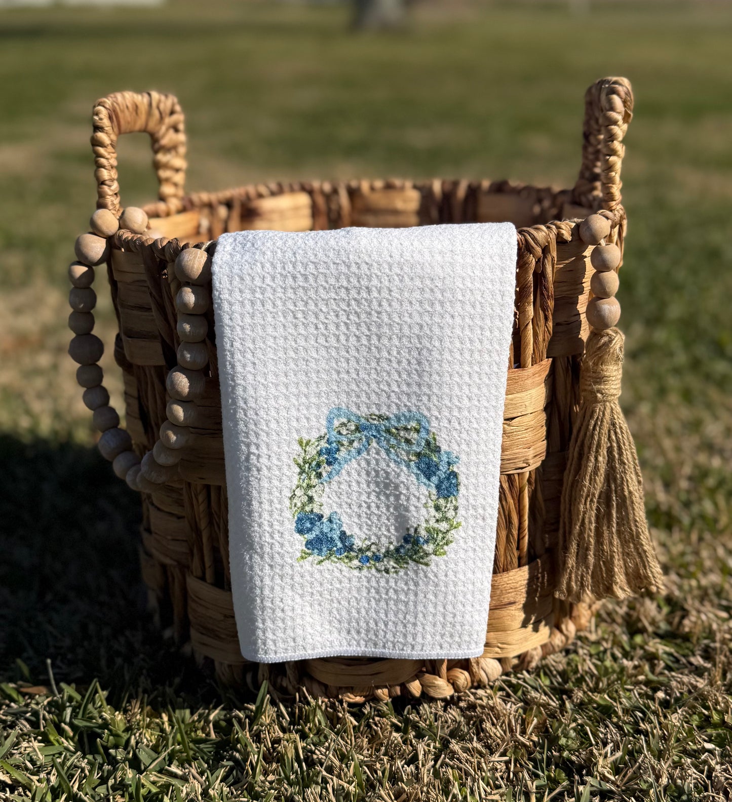 Floral Wreath Decorative Towel