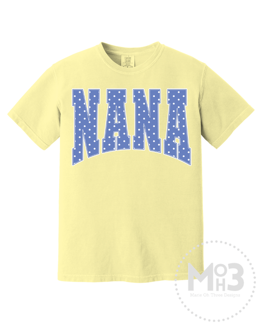 Nana Blue Polka Dot Tee