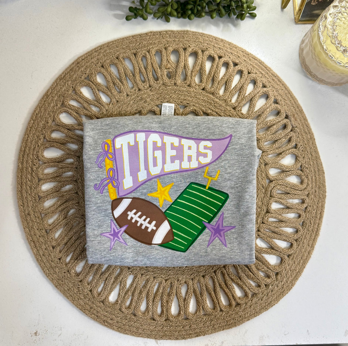Tigers Football Bow Tee