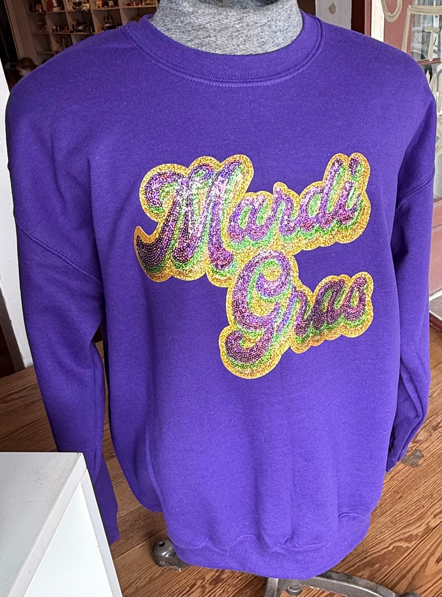 Mardi Gras Sequin Sweatshirt