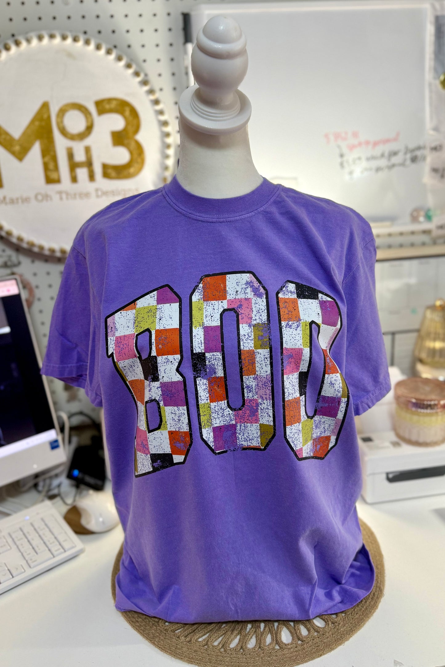 Checkered Boo Tee