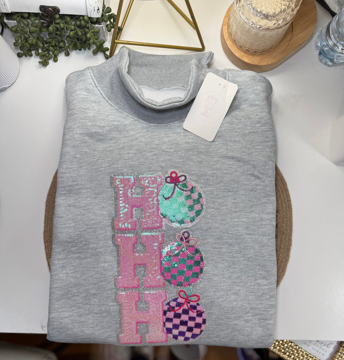 Ho Ho Ho Mock Neck