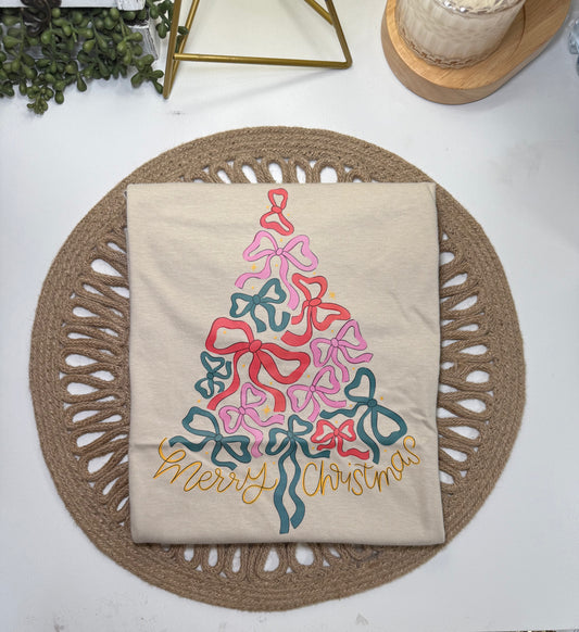 Christmas Bow Tree Tee