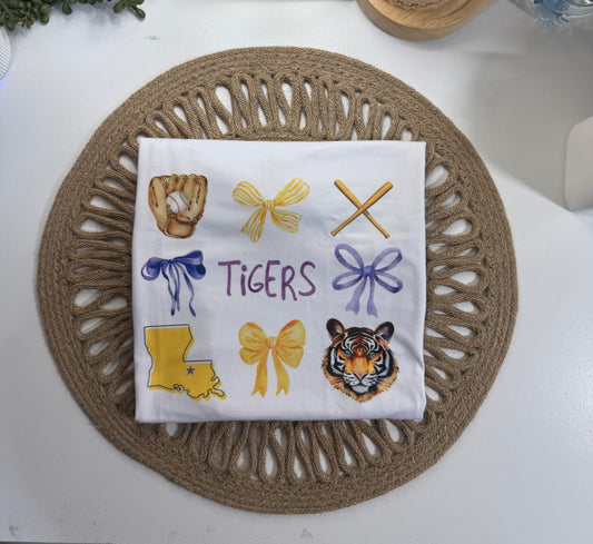 Tigers Baseball Bow Tee