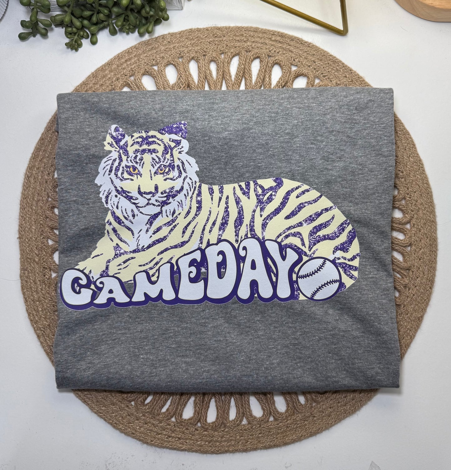 Laying Baseball Tiger Tee