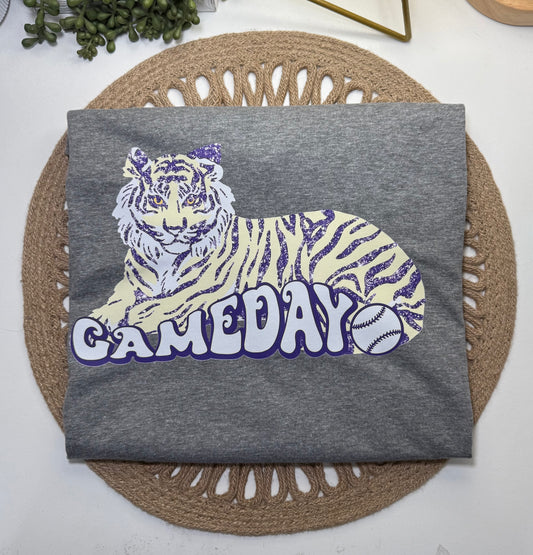 Laying Baseball Tiger Tee