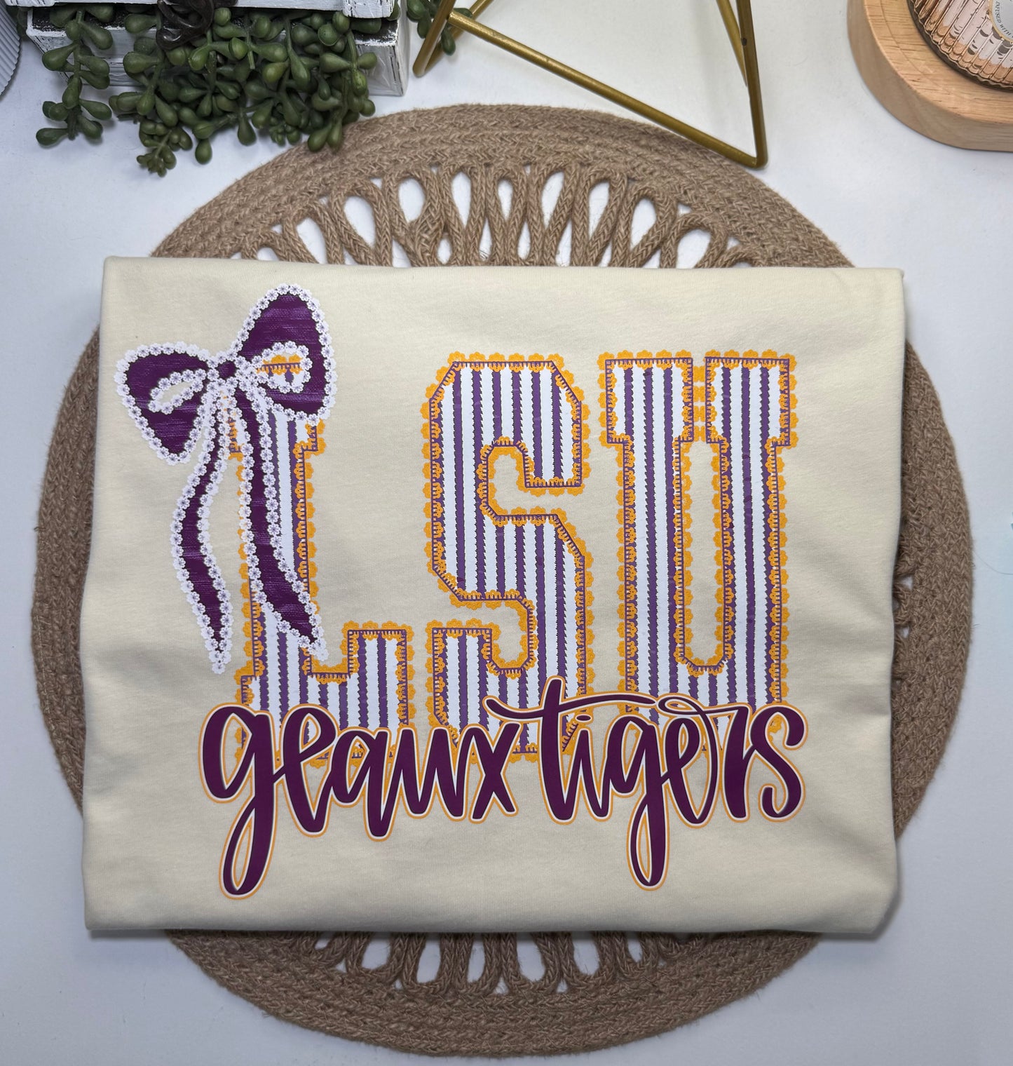 LSU Seersucker Hi-Lo Tee