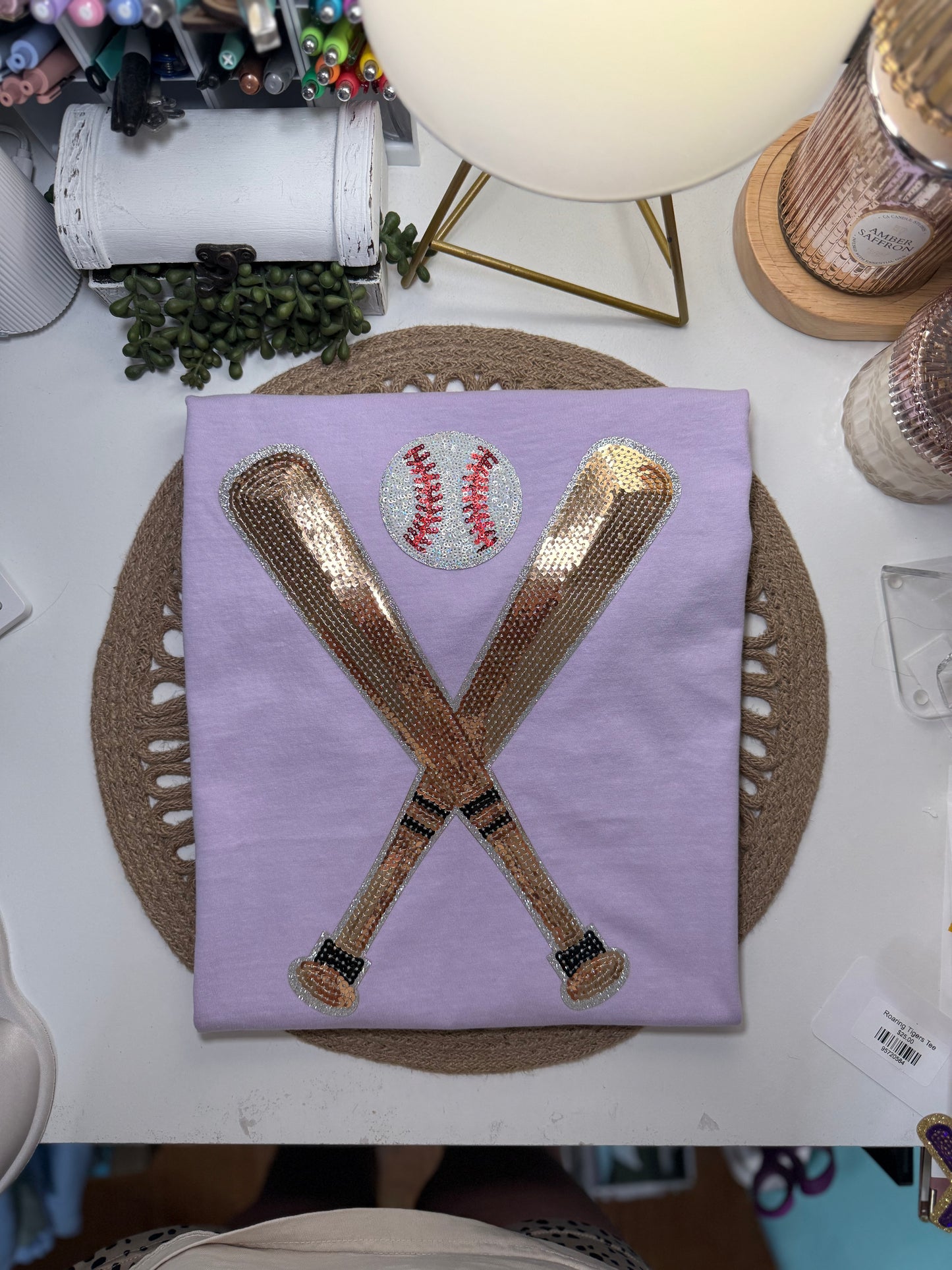 Sequin Bat & Baseball Tee