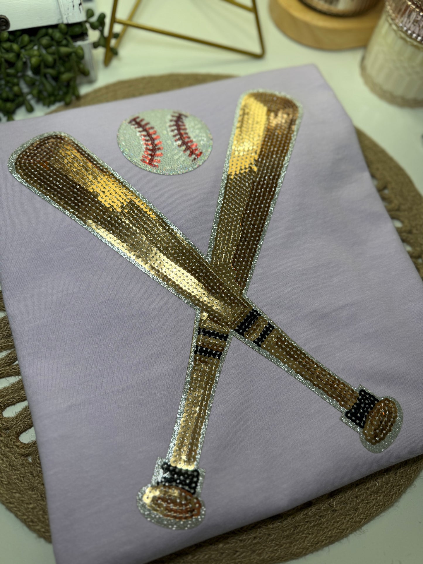 Sequin Bat & Baseball Tee